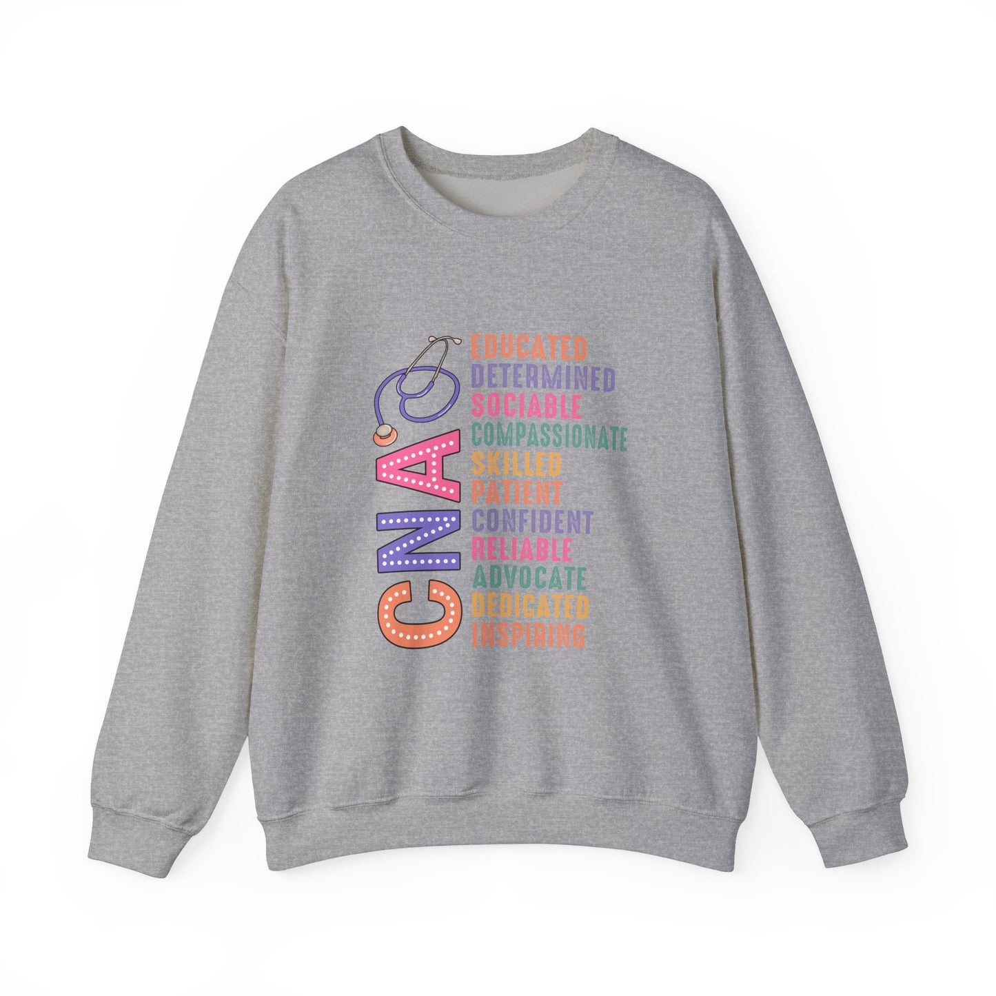 CNA Pride Crewneck Sweatshirt - Empowering Words for Caring Professionals