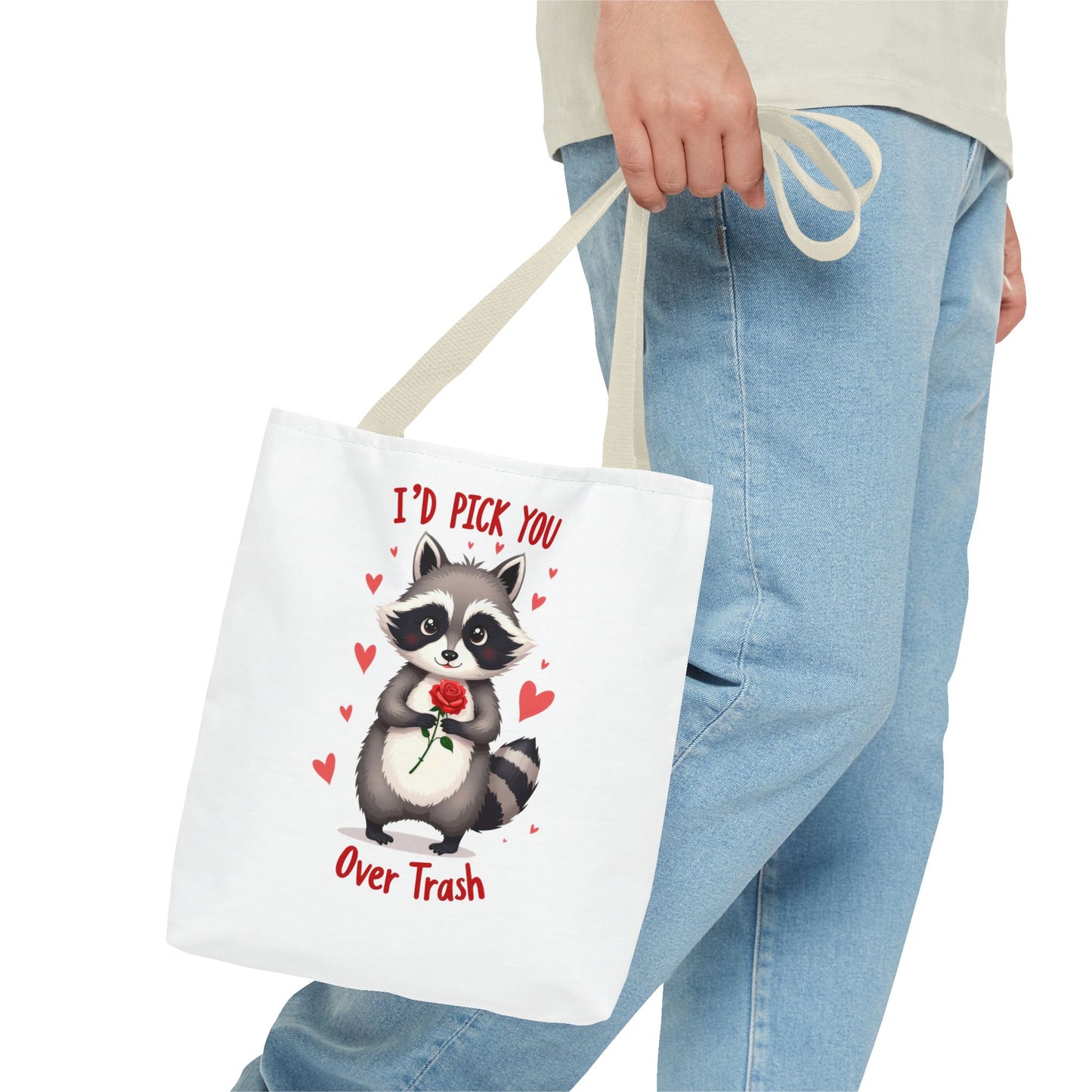 Cute Raccoon Tote Bag - 'I’d Pick You Over Trash' Gift for Animal Lovers