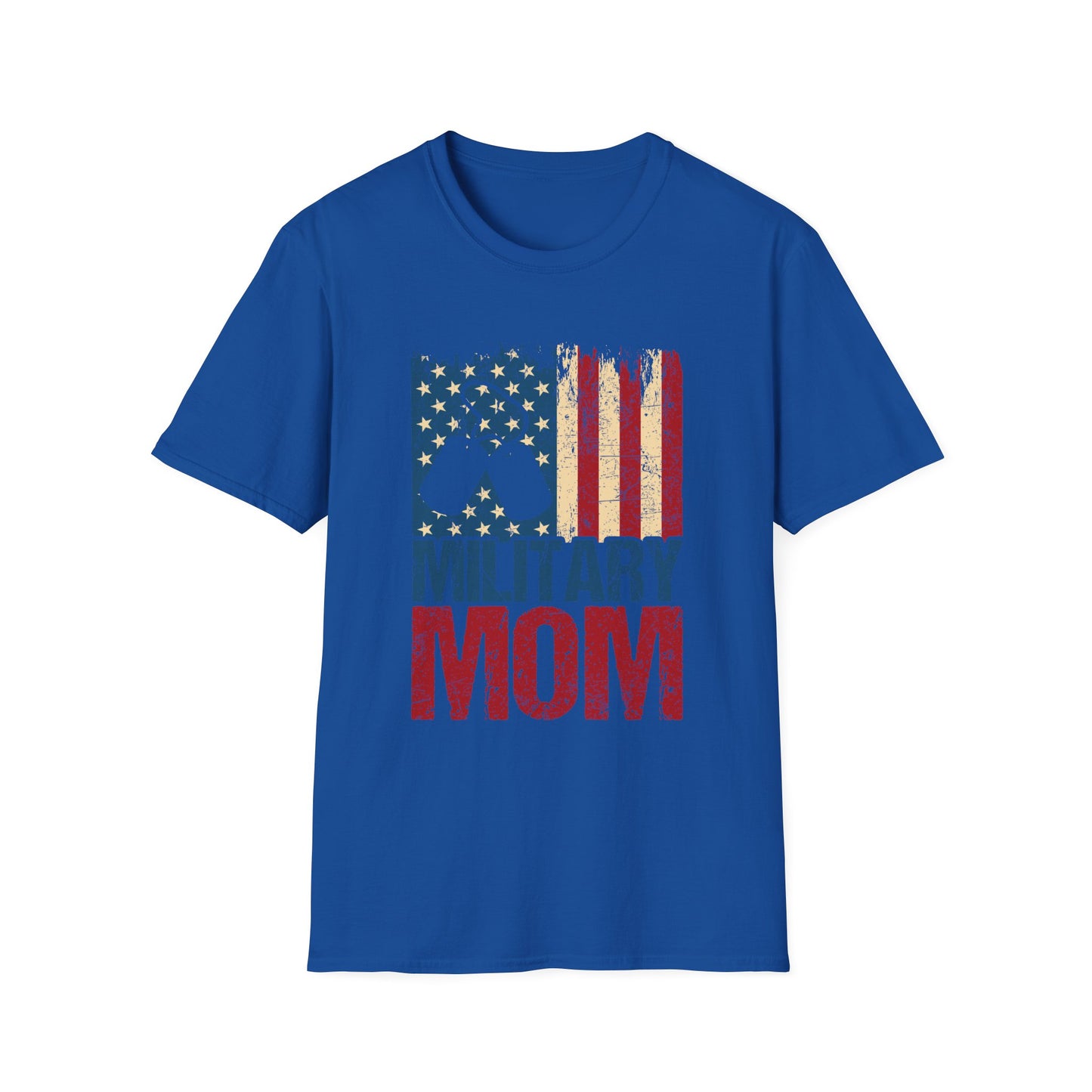 Military Mom T-Shirt – Distressed American Flag & Dog Tag Patriotic Tee