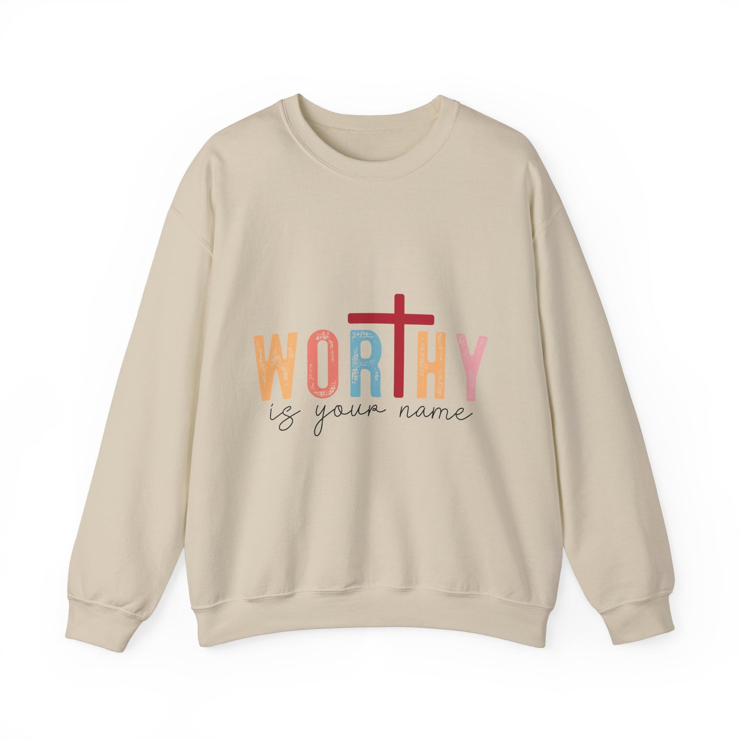 Worthy Unisex Heavy Blend Crewneck Sweatshirt - Inspirational Faith Apparel