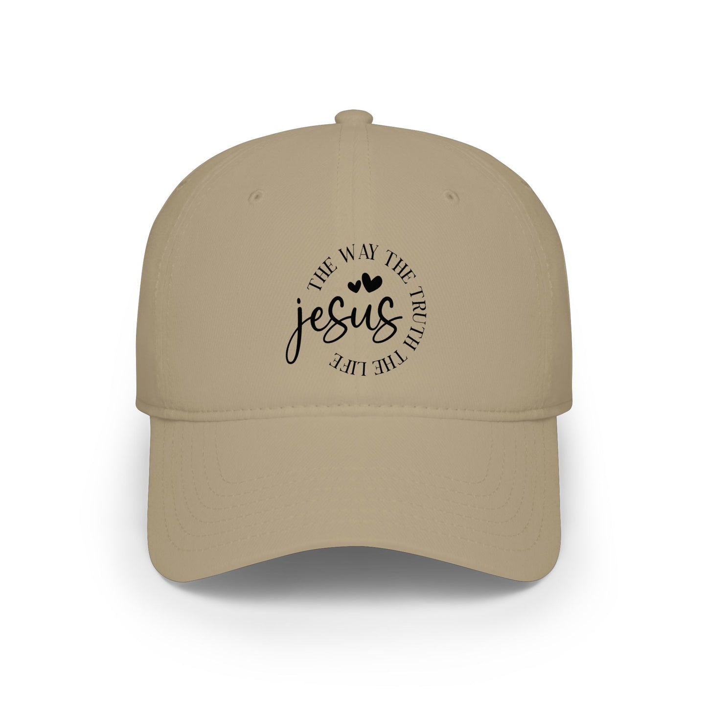Jesus Circle Heart Low Profile Baseball Cap - Faith Christian Hat