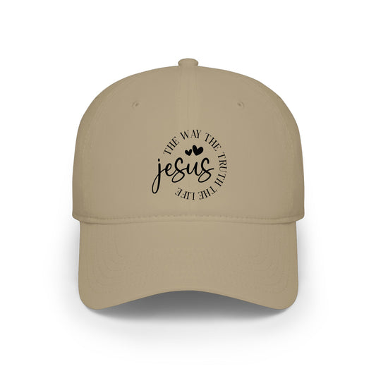 Jesus Circle Heart Low Profile Baseball Cap - Faith Christian Hat