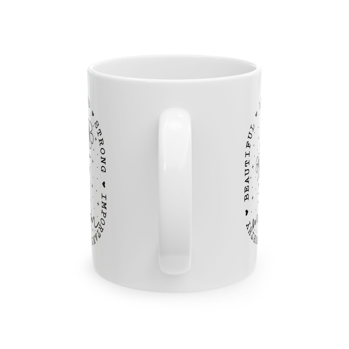 Mom Appreciation Ceramic Mug - Strong, Beautiful, Loved Design - Perfect Gift for Mother's Day