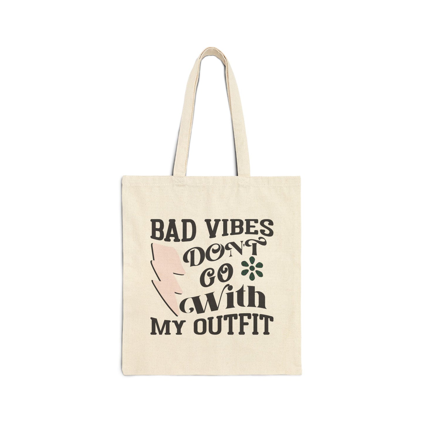 Bad Vibes Cotton Canvas Tote Bag - Stylish & Eco-Friendly Carryall for Trendsetters