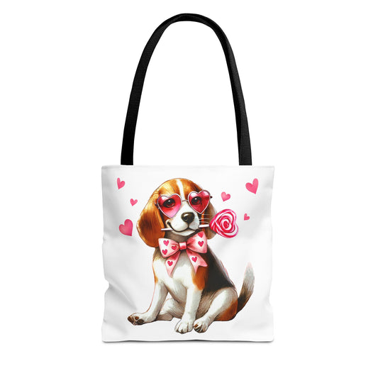 Cute Beagle Dog Love Tote Bag - Valentine's Day Gift