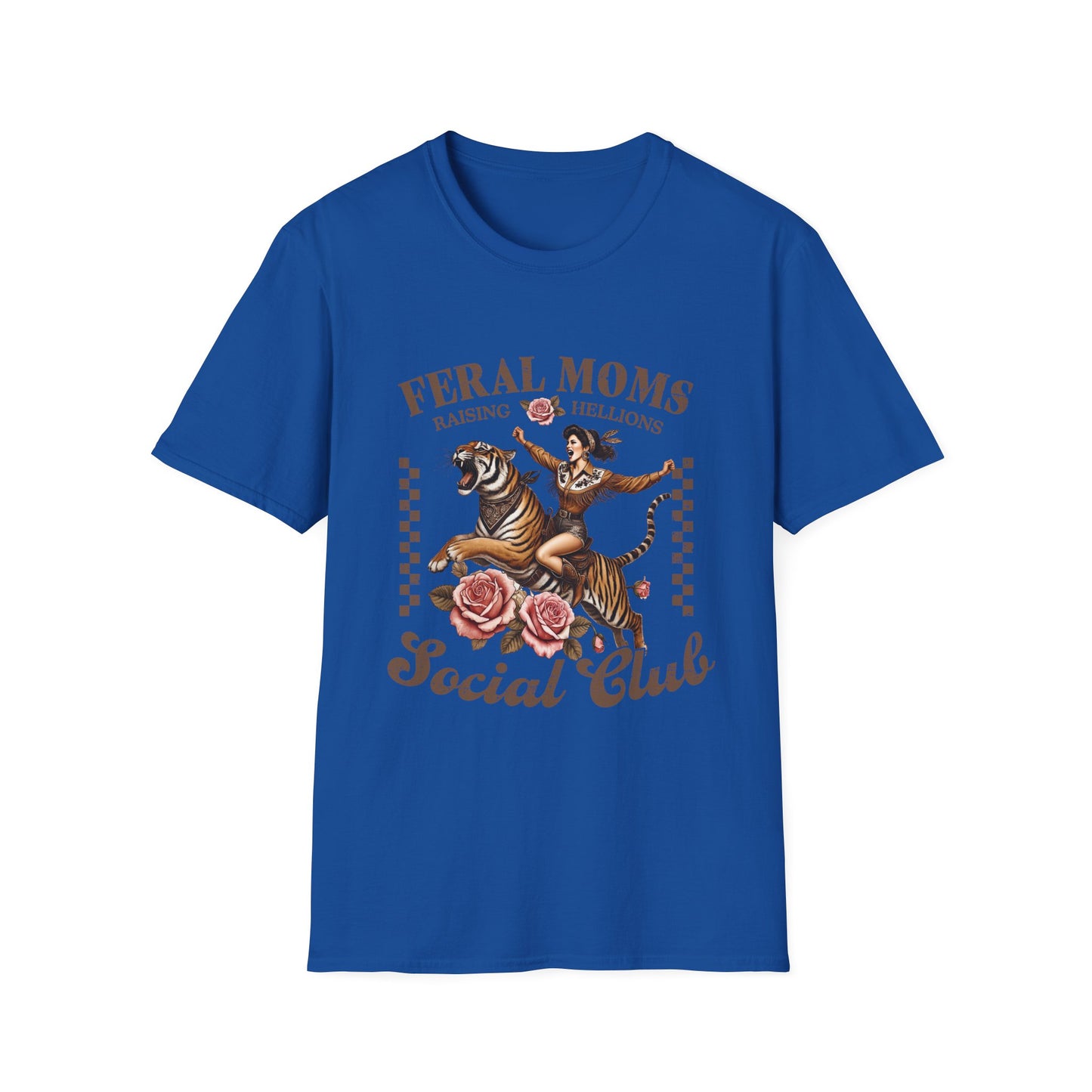 Feral Moms Social Club T‑Shirt — Raising Hellions Vintage Tattoo Floral Design