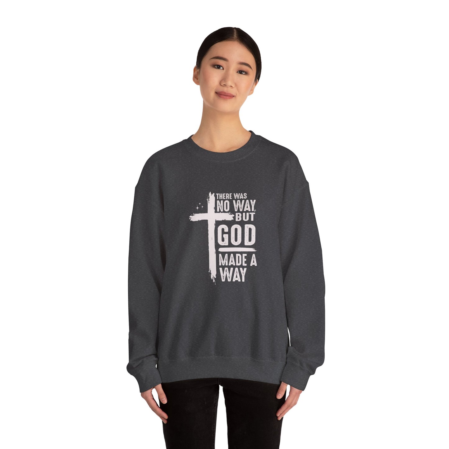 Inspirational Christian Crewneck Sweatshirt - 'God Made a Way'