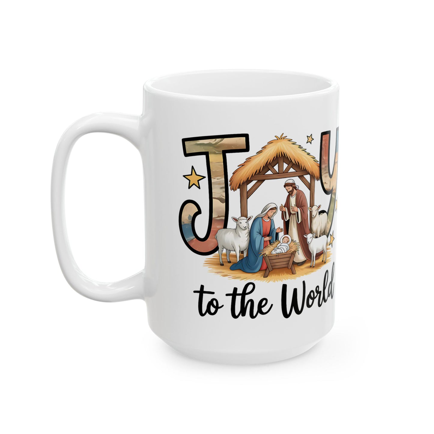 Joy to the World Nativity Ceramic Mug (11oz & 15oz)
