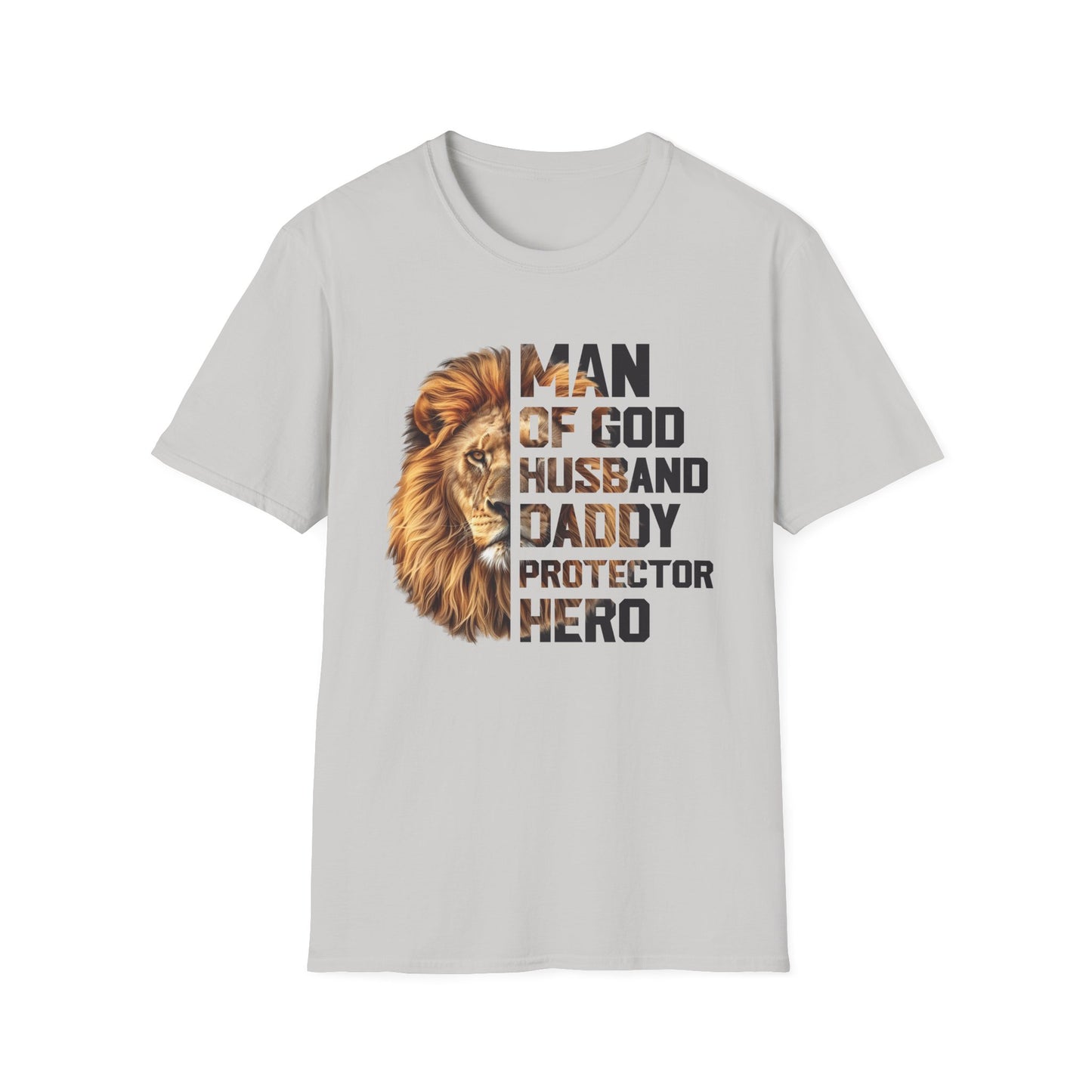 Faith-Inspired Unisex Softstyle T-Shirt - Man of God, Husband, Daddy, Protector, Father's Day Gift