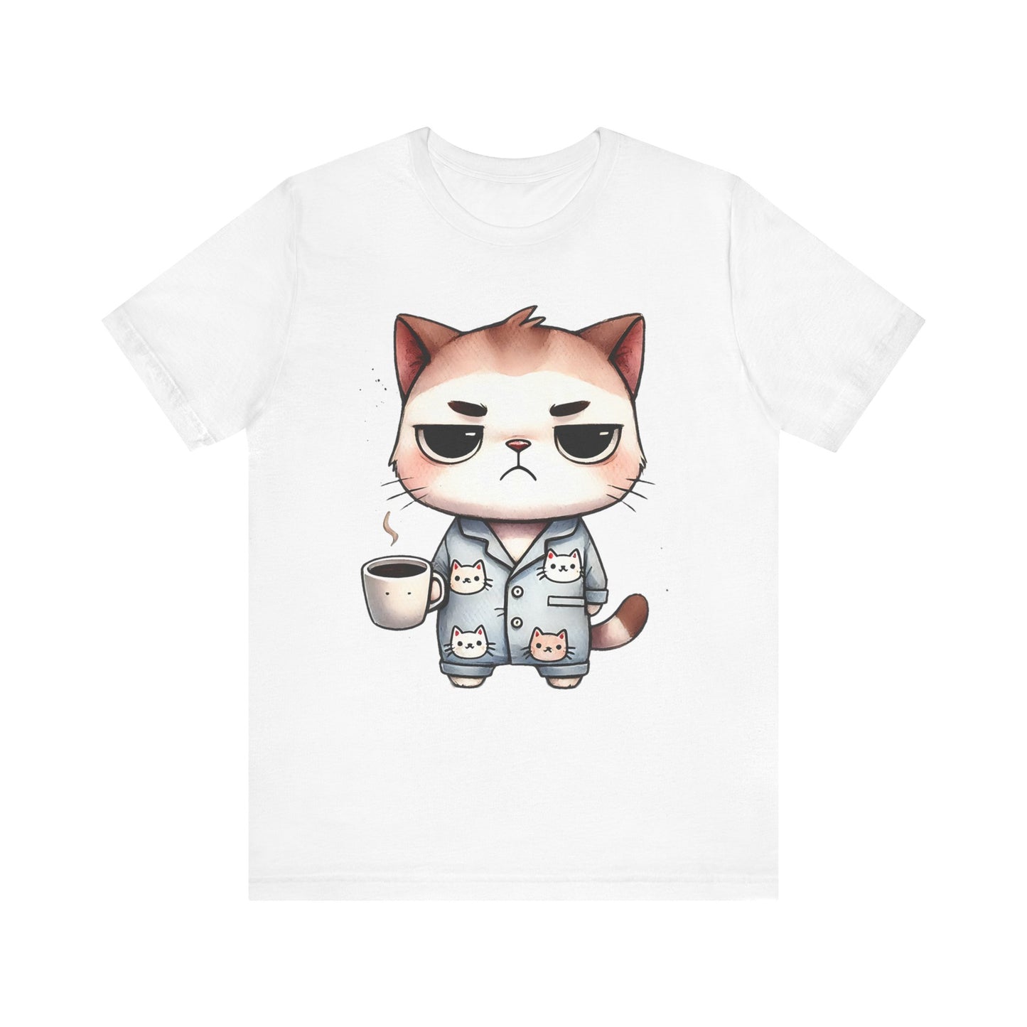 Cozy Cat Lover Tee - Cute Pajama Cat Design