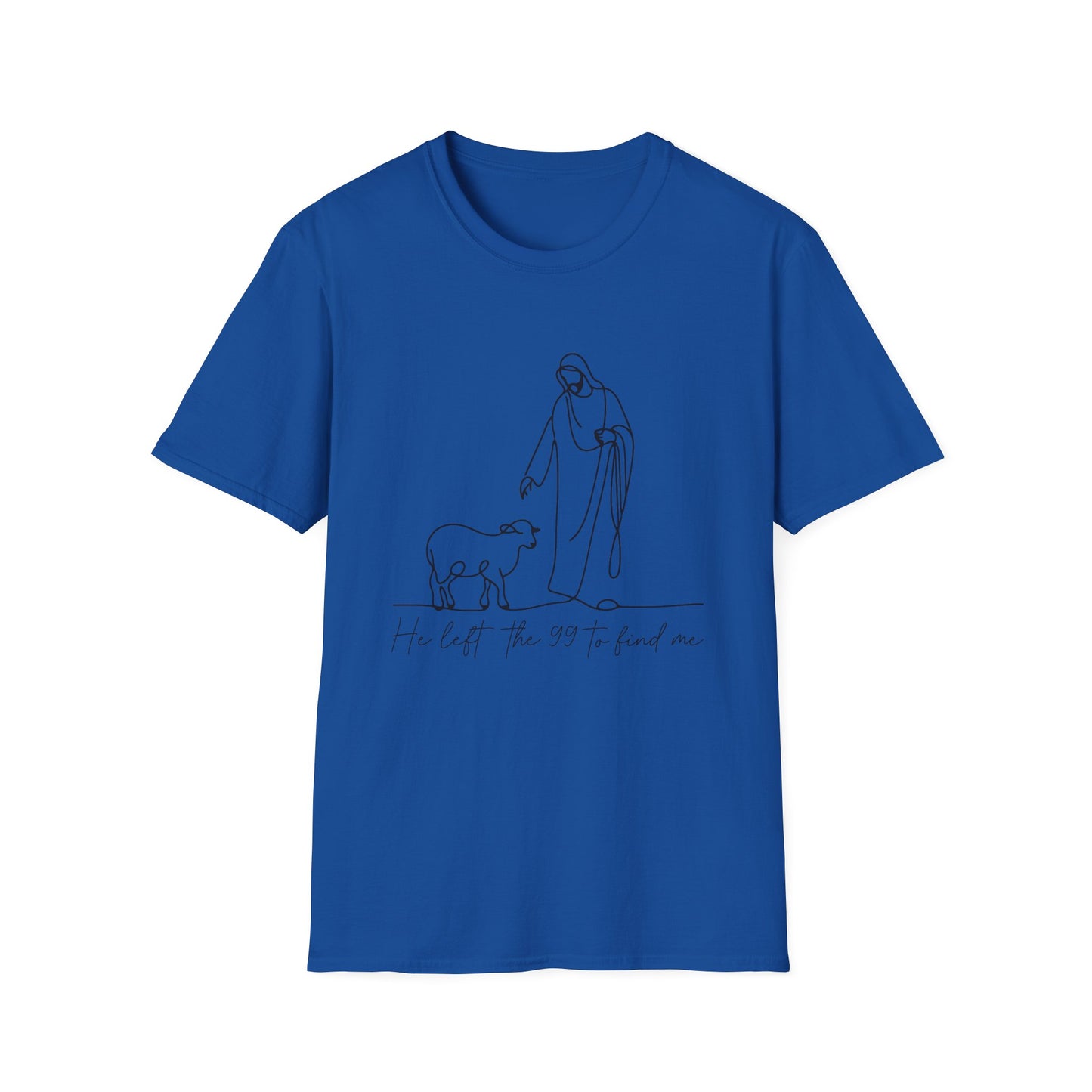 Christian Shepherd T-Shirt – "He Left the 99 to Find Me" Minimal Line Art