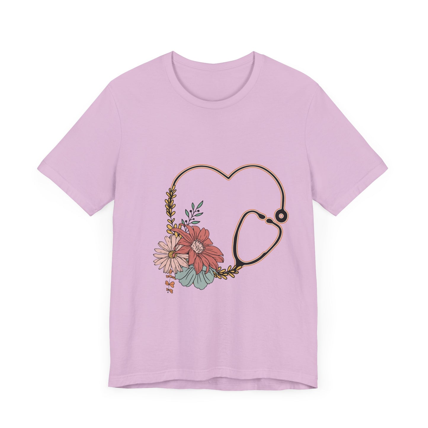 Floral Stethoscope Unisex Jersey Tee - Perfect Gift for Healthcare Workers