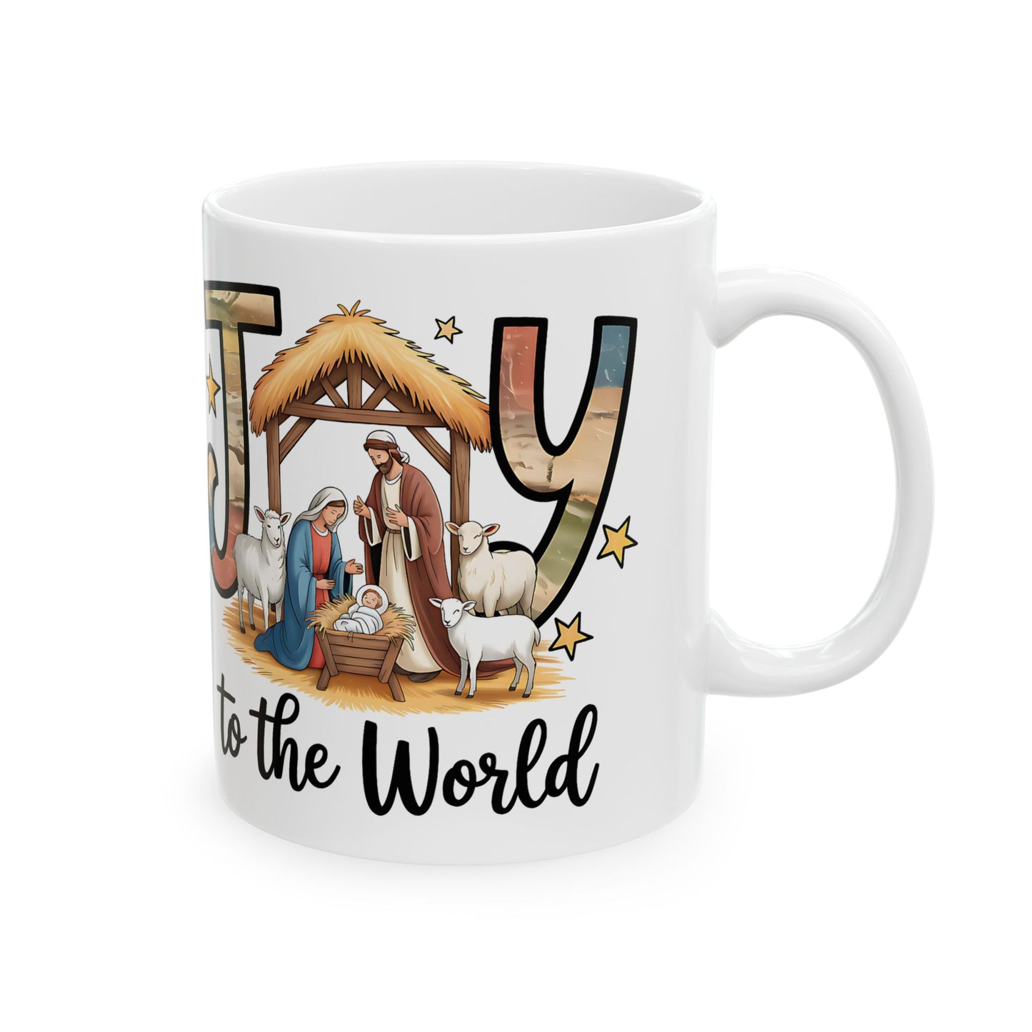 Joy to the World Nativity Ceramic Mug (11oz & 15oz)