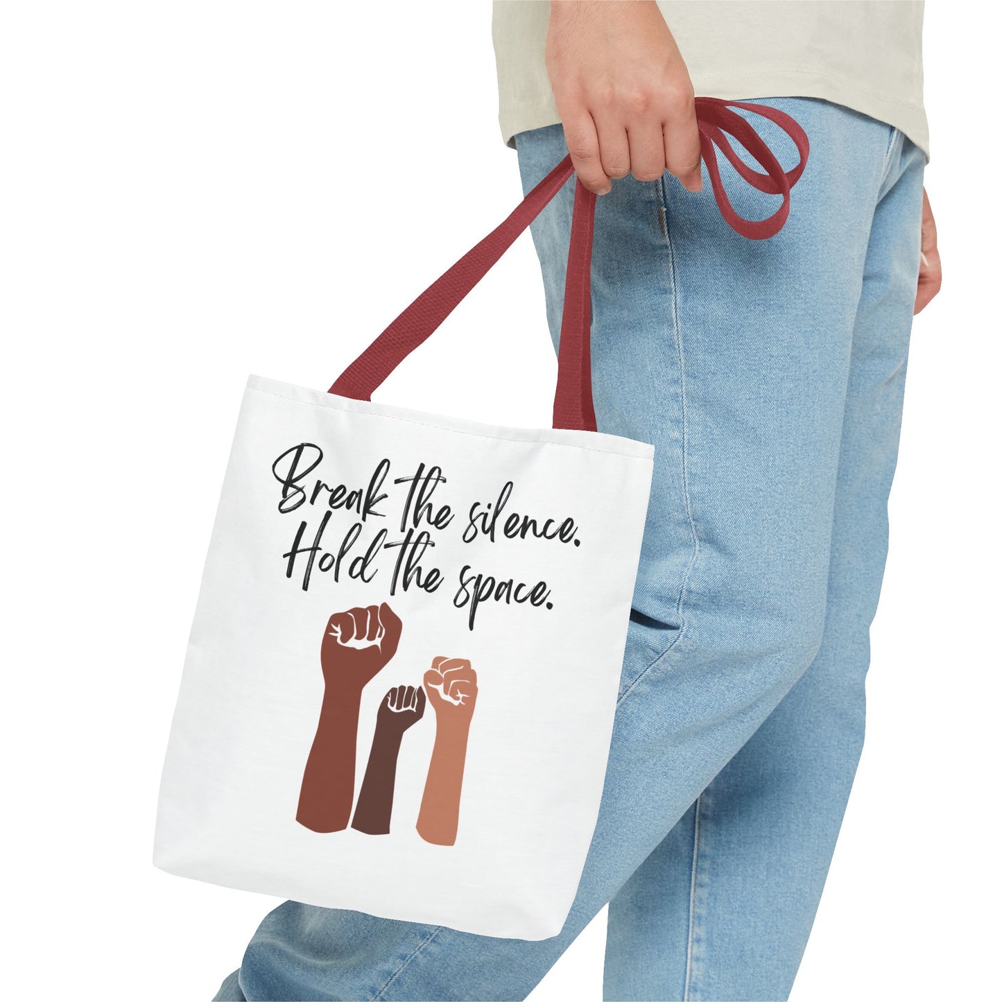 Empowering Tote Bag - 'Break the Silence. Hold the Space.'