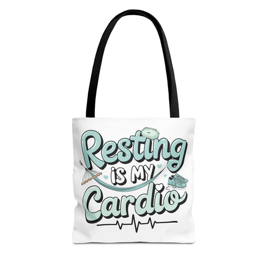 Resting is My Cardio Tote Bag - Fun Workout Motivational Bag for Gym Lovers