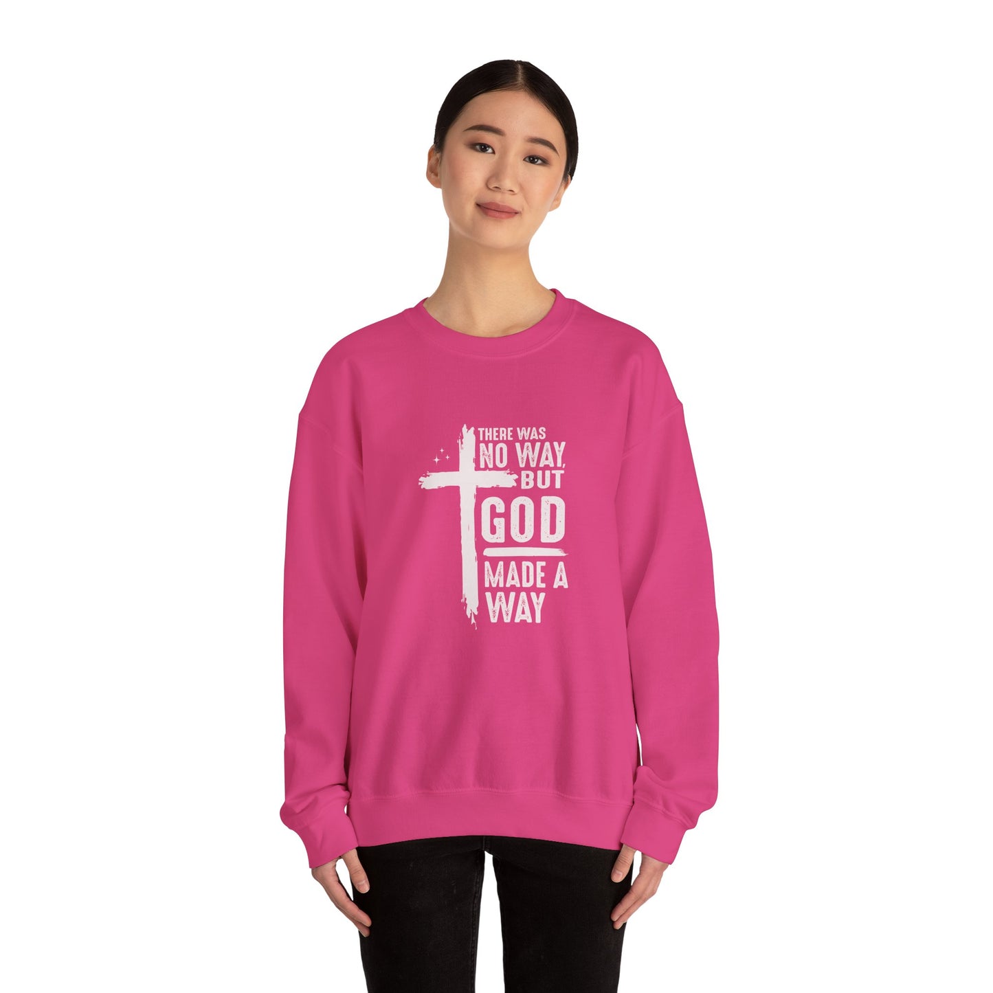 Inspirational Christian Crewneck Sweatshirt - 'God Made a Way'