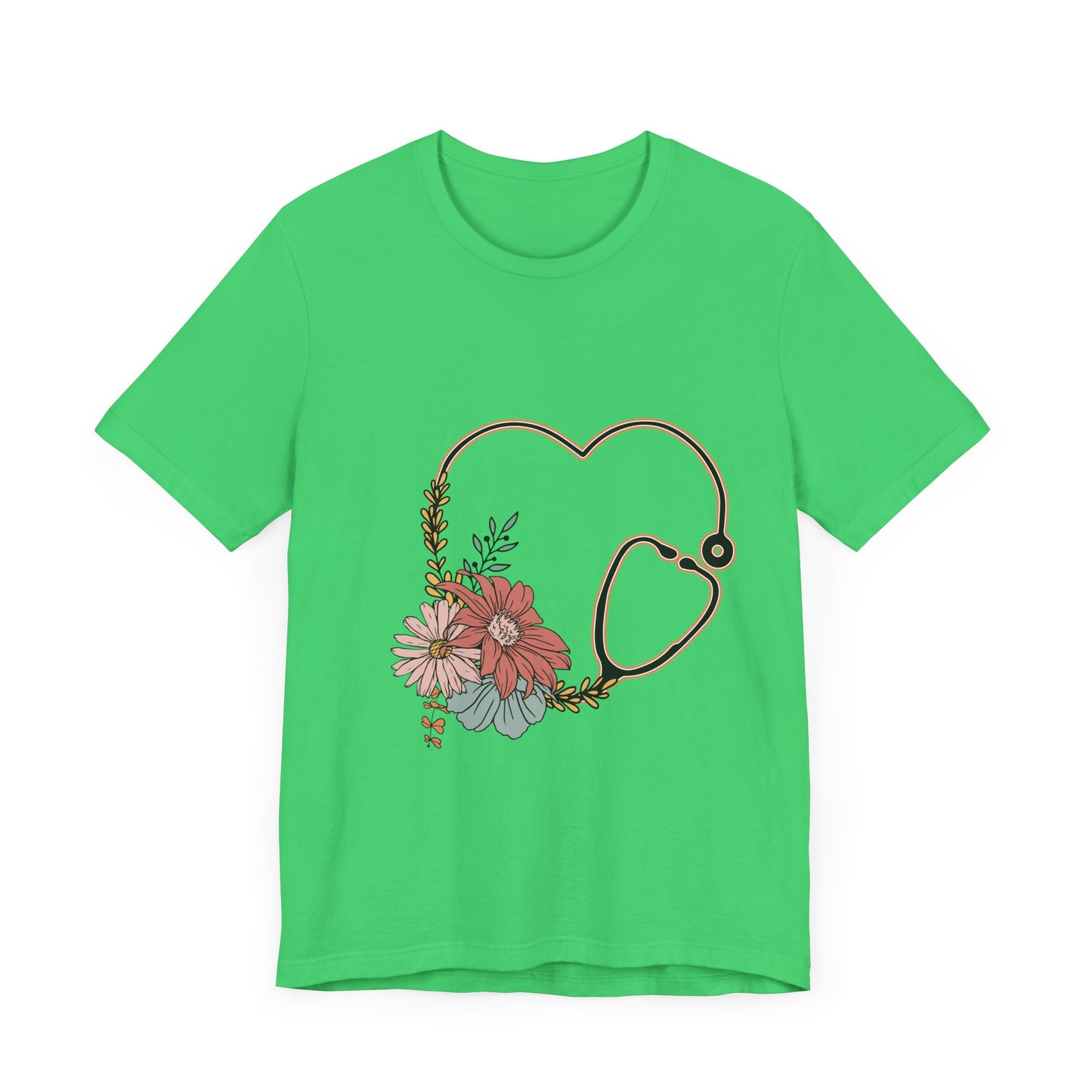Floral Stethoscope Unisex Jersey Tee - Perfect Gift for Healthcare Workers