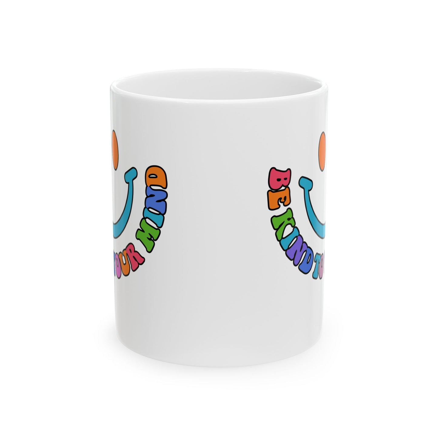 Be Kind Ceramic Mug - Colorful Motivational Design (11oz, 15oz)