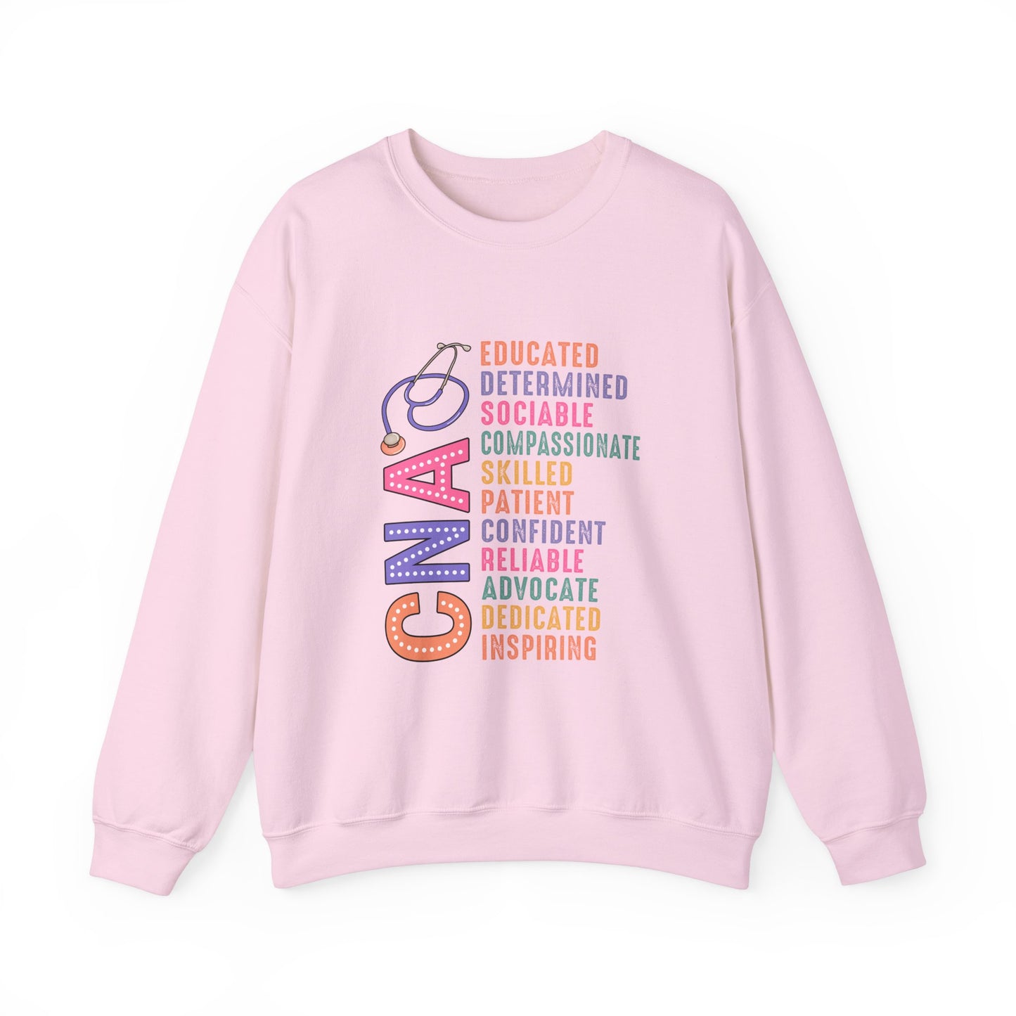 CNA Pride Crewneck Sweatshirt - Empowering Words for Caring Professionals