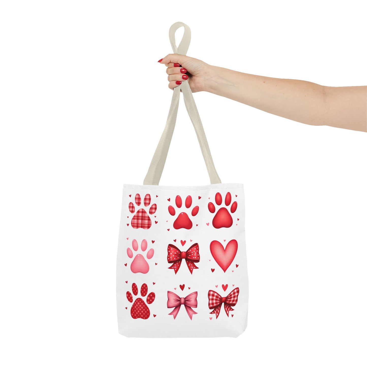 Cute Love and Paw Print Tote Bag - Perfect for Pet Lovers