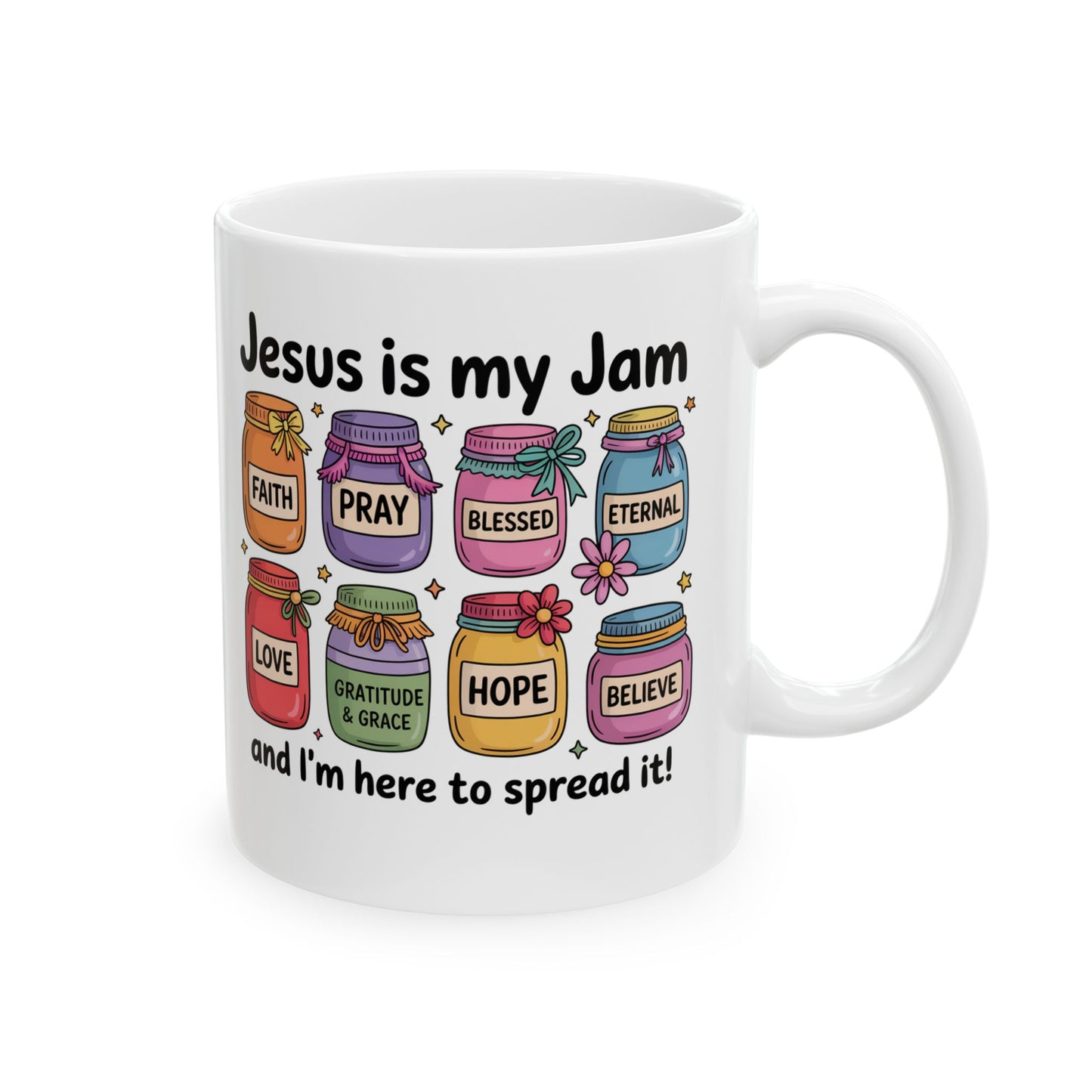 Christian Ceramic Mug - "Jesus is My Jam" Inspirational Coffee Cup