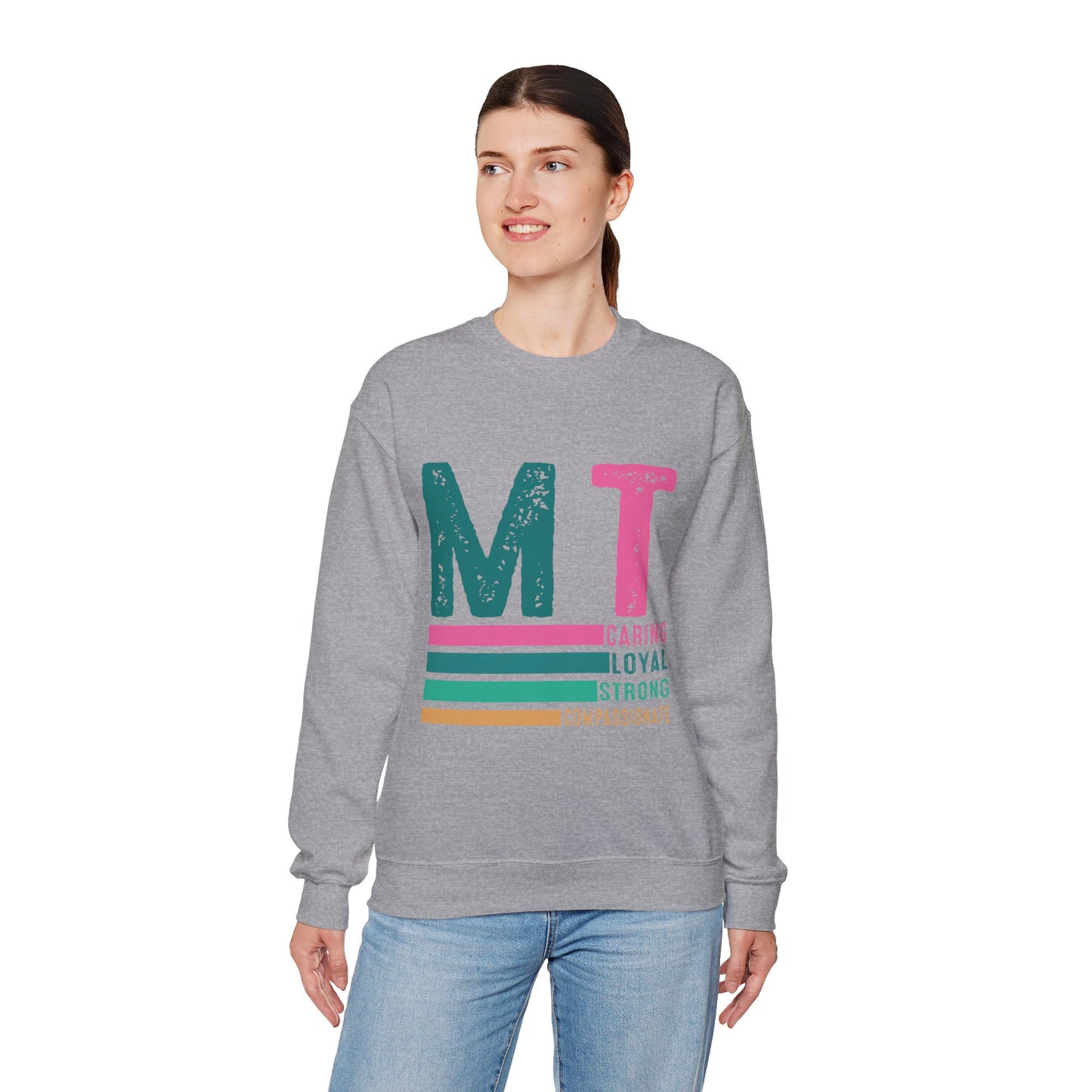 Caring Loyal Strong Unisex Sweatshirt - Compassionate Message Apparel