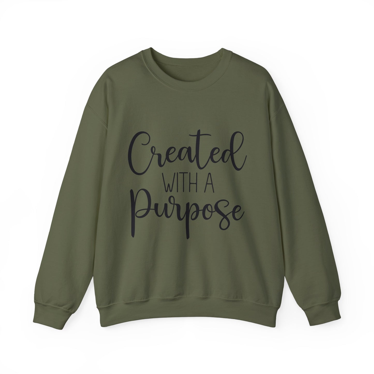 Created with a Purpose Crewneck Sweatshirt - Inspiring Unisex Heavy Blend Style for Everyday Wear