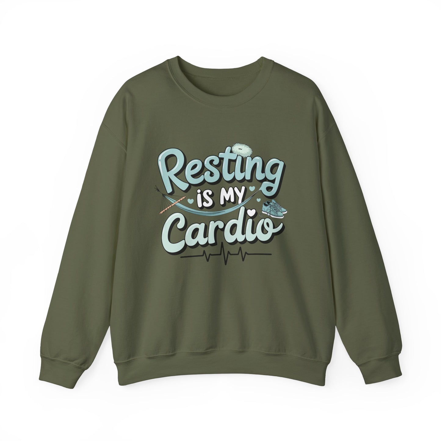 Resting is My Cardio Sweatshirt - Cozy Unisex Heavy Blend Crewneck