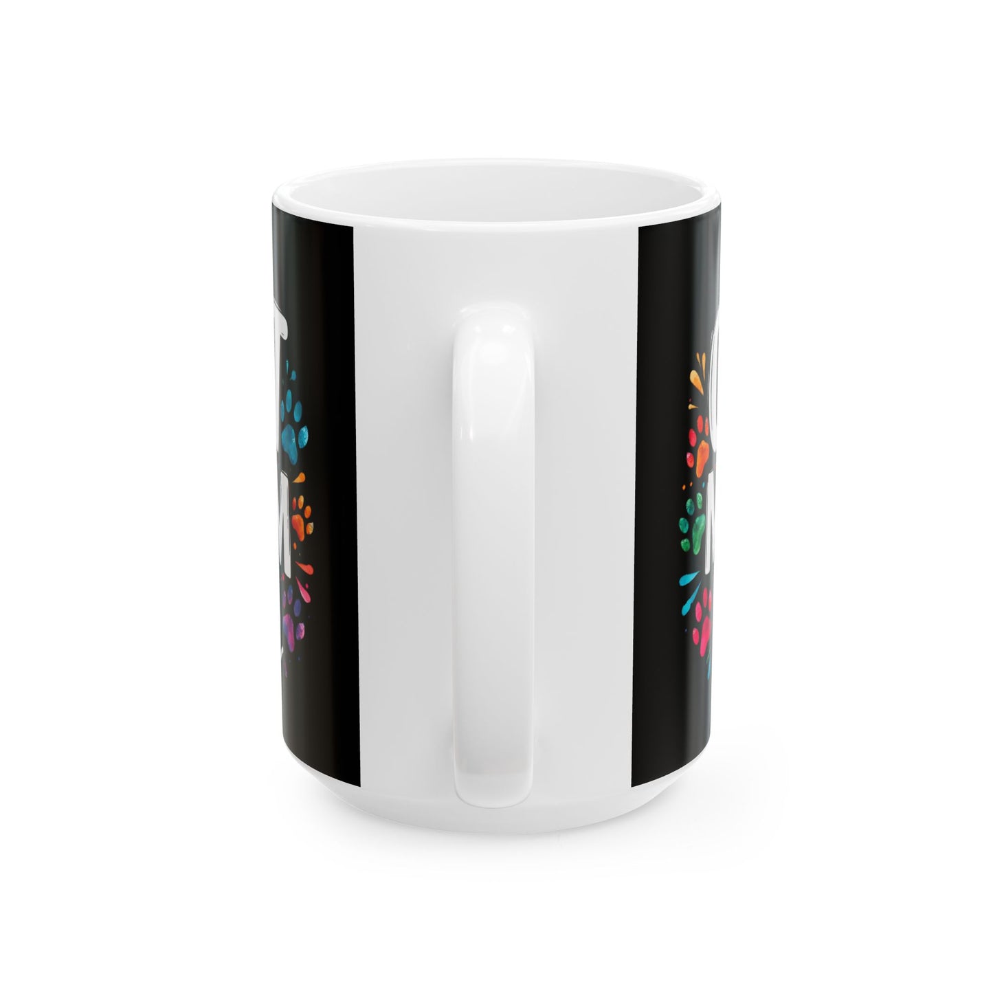 Best Cat Mom Ever Ceramic Mug - Colorful Pet Paw Print Design, Perfect Gift for Cat Lovers