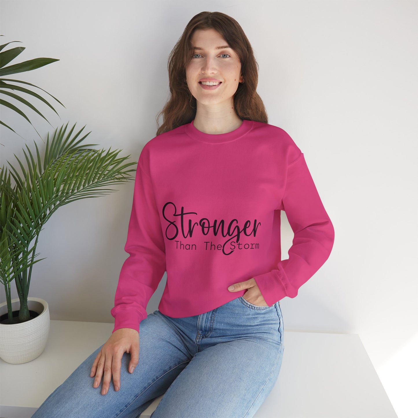 Stronger Than The Storm Unisex Heavy Blend Crewneck Sweatshirt | Cozy Casual Wear