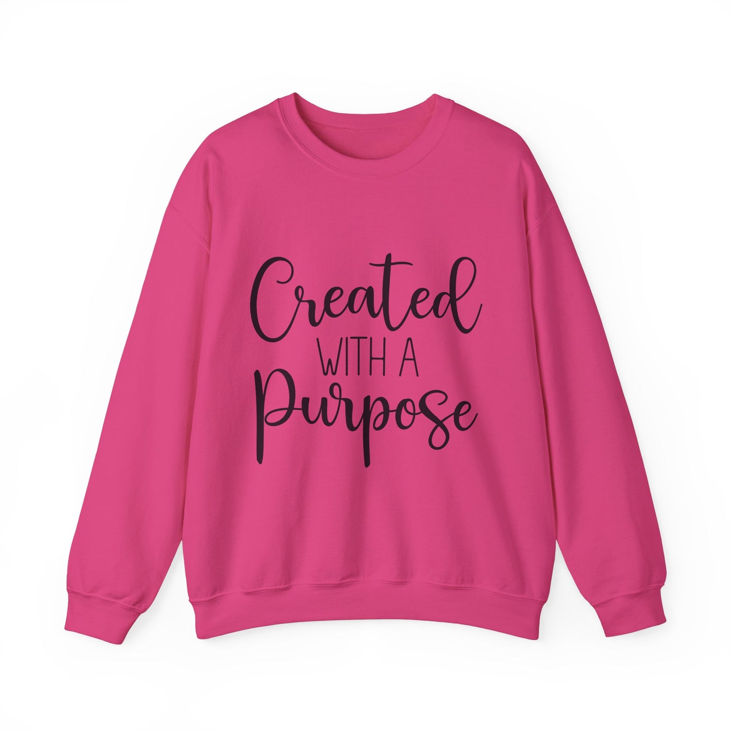 Created with a Purpose Crewneck Sweatshirt - Inspiring Unisex Heavy Blend Style for Everyday Wear