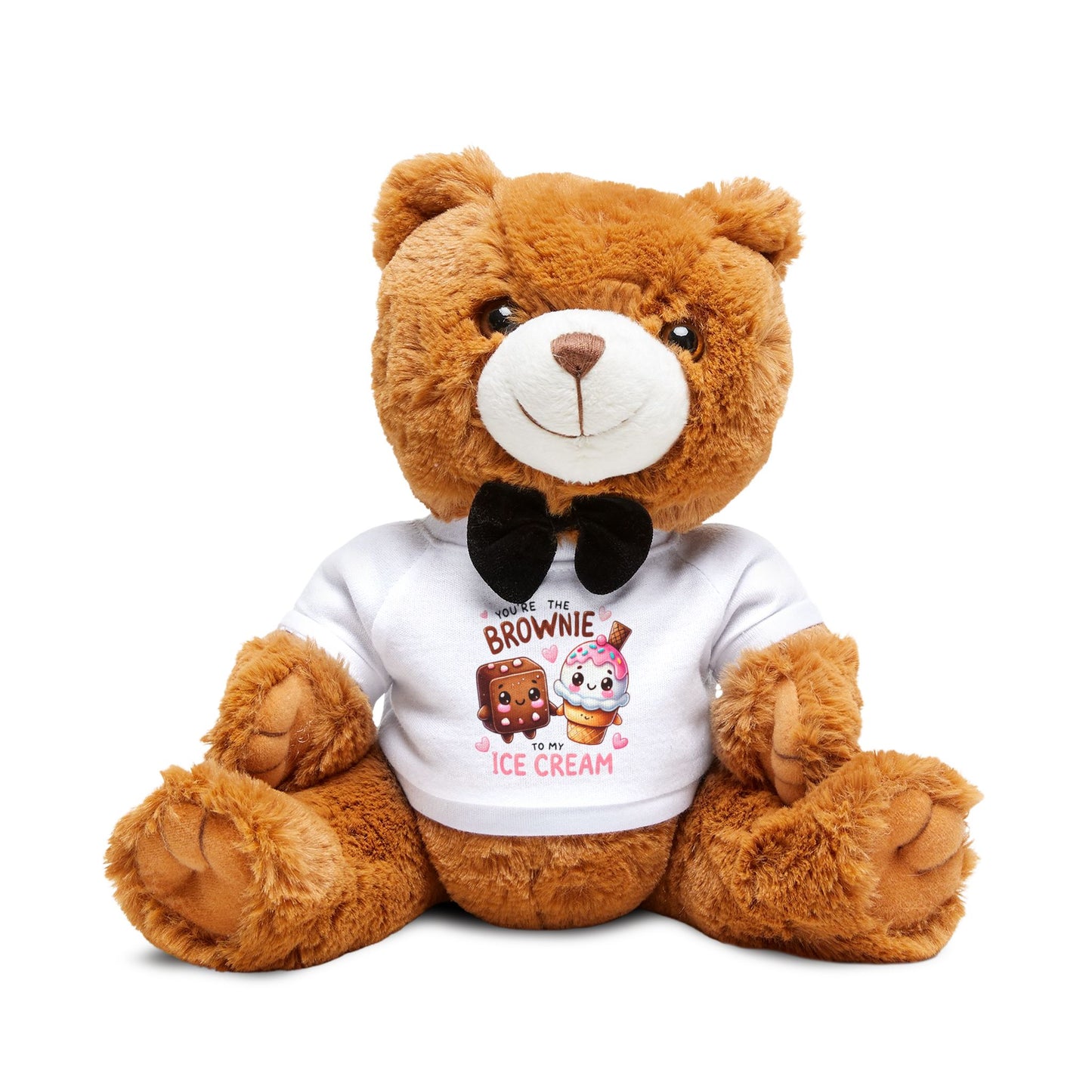 Cute Teddy Bear Plush with Ice Cream T-Shirt - Perfect Gift for Kids & Celebrations