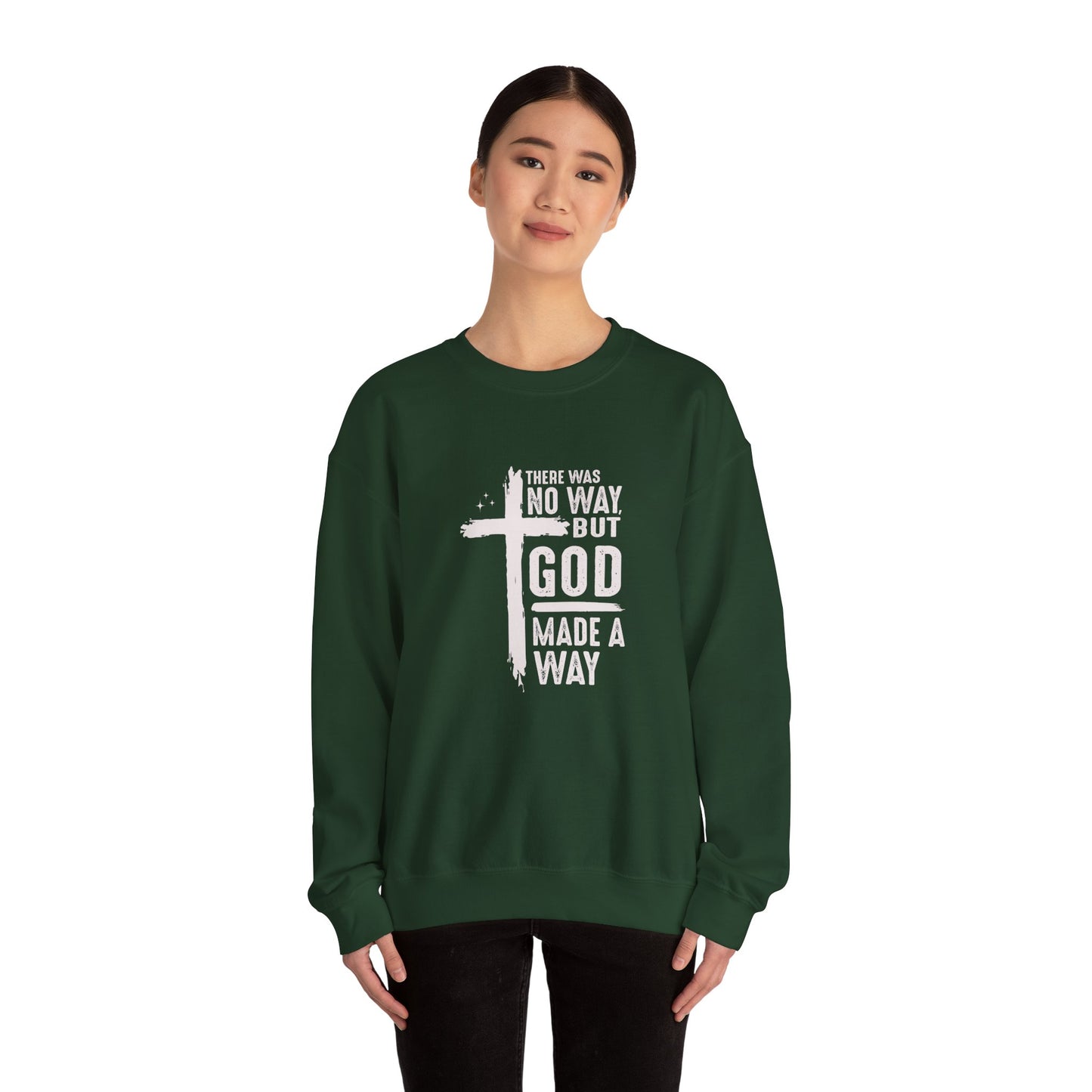 Inspirational Christian Crewneck Sweatshirt - 'God Made a Way'
