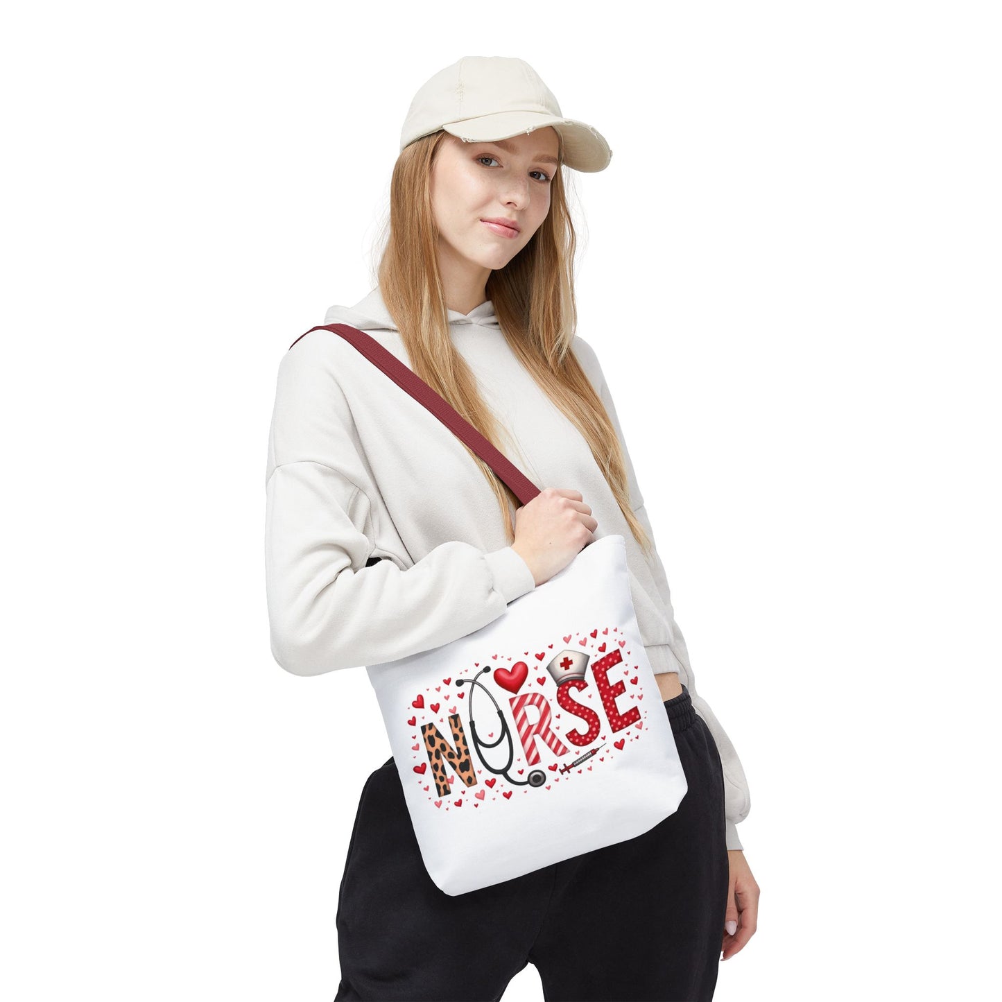 Cute Nurse Tote Bag - Heart Design - Perfect Gift for Nurses