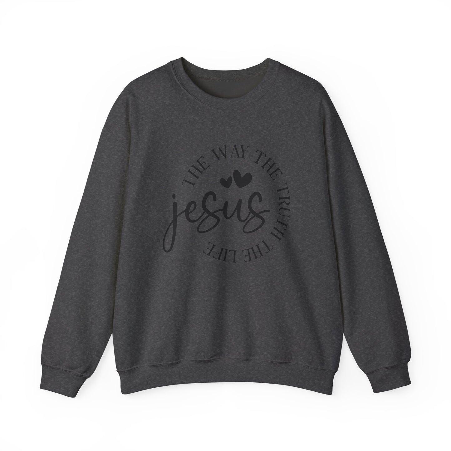 Jesus Crewneck Sweatshirt — "The Way The Truth The Life" Christian Pullover
