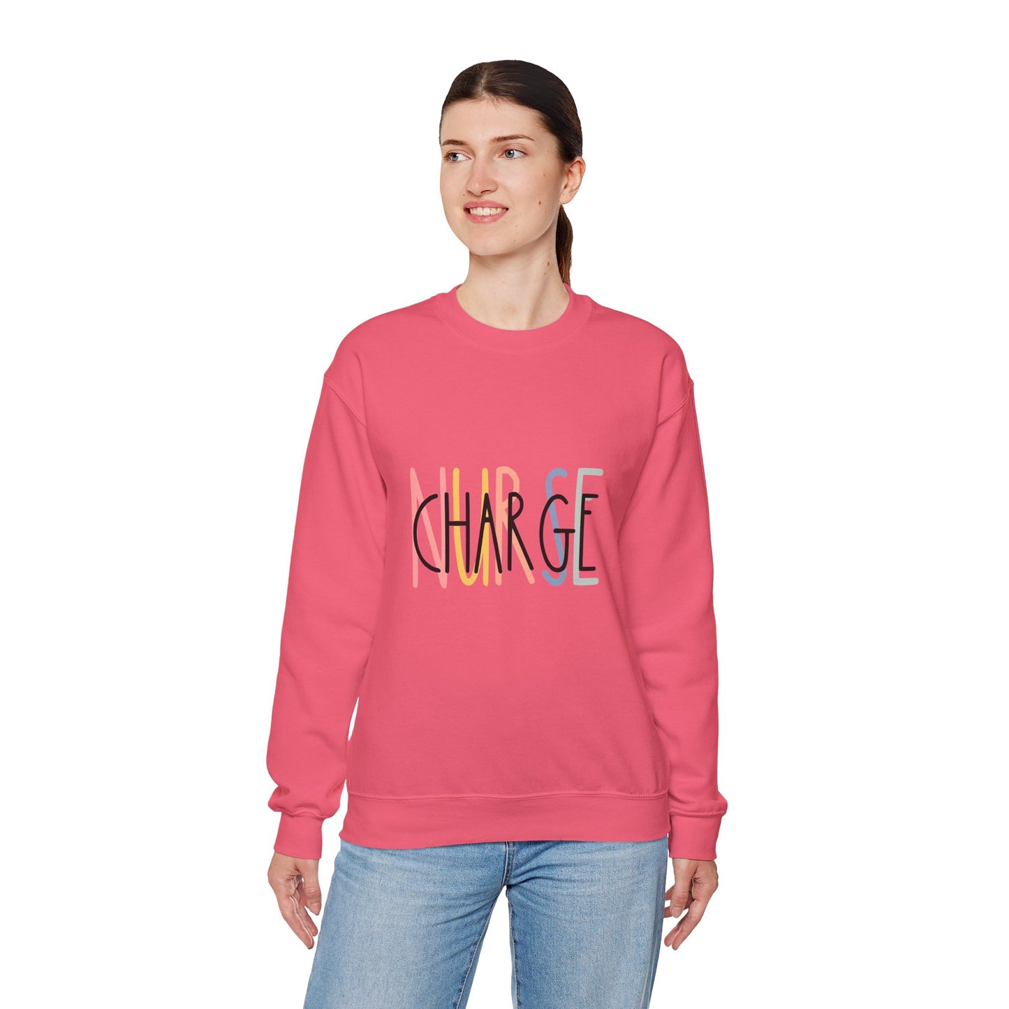 Unisex Heavy Blend™ Crewneck Sweatshirt - 'CHARGE' Motivational Statement Apparel