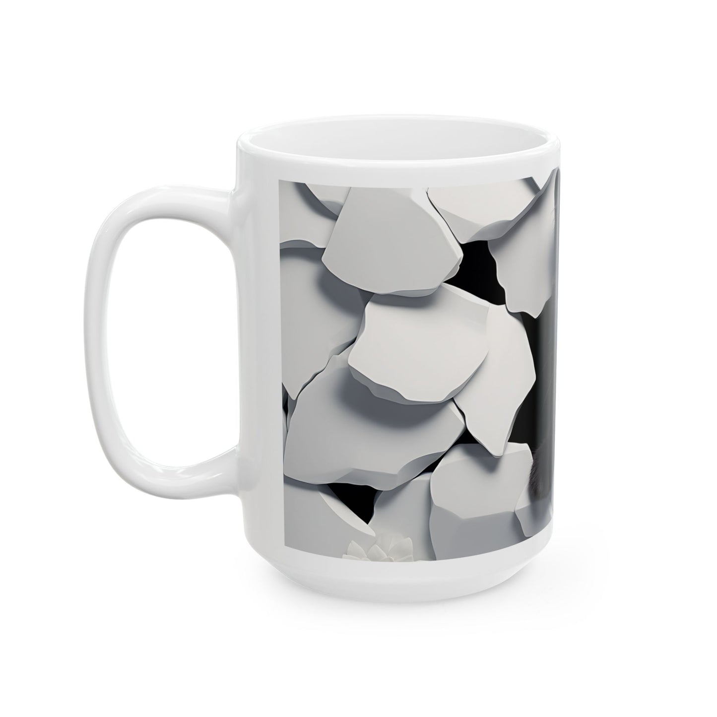 Cracked Wall Cat Mug - 11oz & 15oz Ceramic Drinking Cup for Cat Lovers