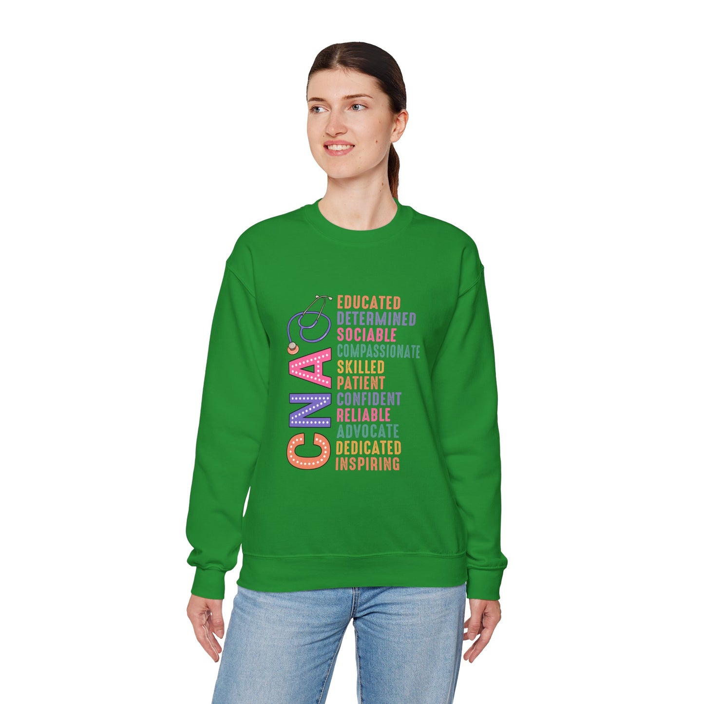 CNA Pride Crewneck Sweatshirt - Empowering Words for Caring Professionals