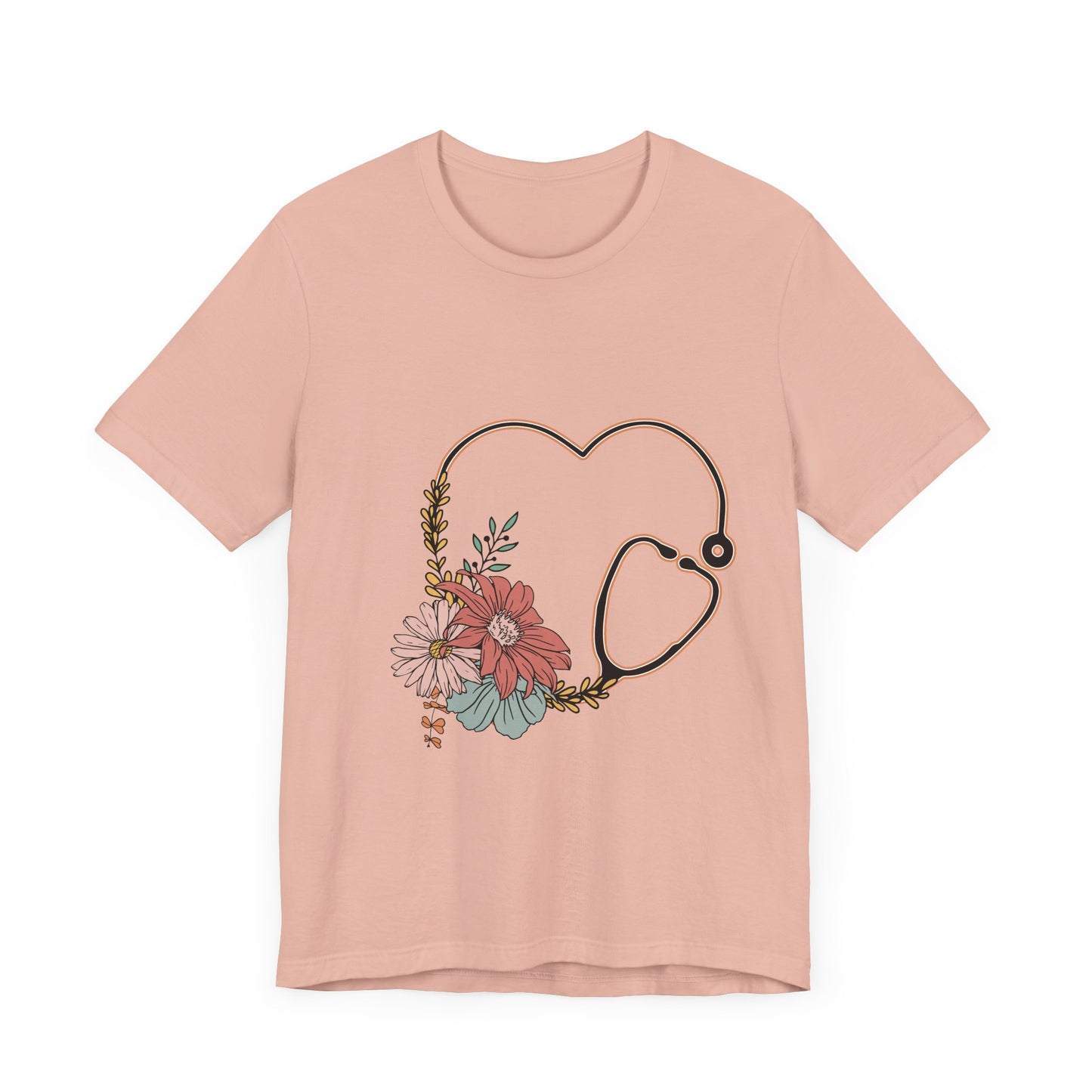Floral Stethoscope Unisex Jersey Tee - Perfect Gift for Healthcare Workers