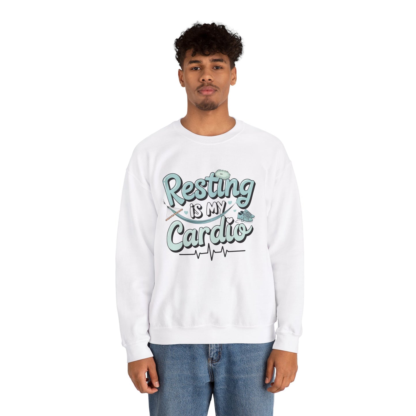 Resting is My Cardio Sweatshirt - Cozy Unisex Heavy Blend Crewneck