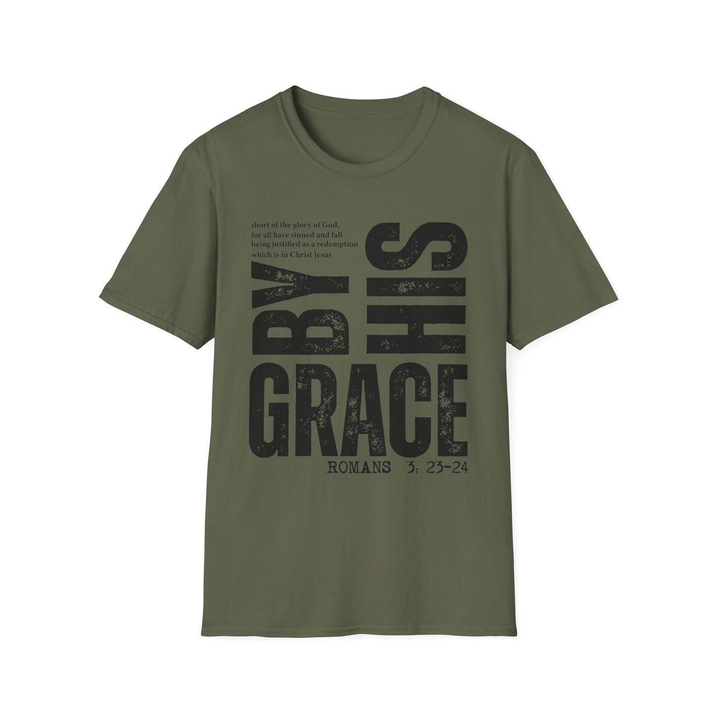 My Grace T-Shirt — 'By His Grace' Christian Faith Tee (Romans 3:23-24)