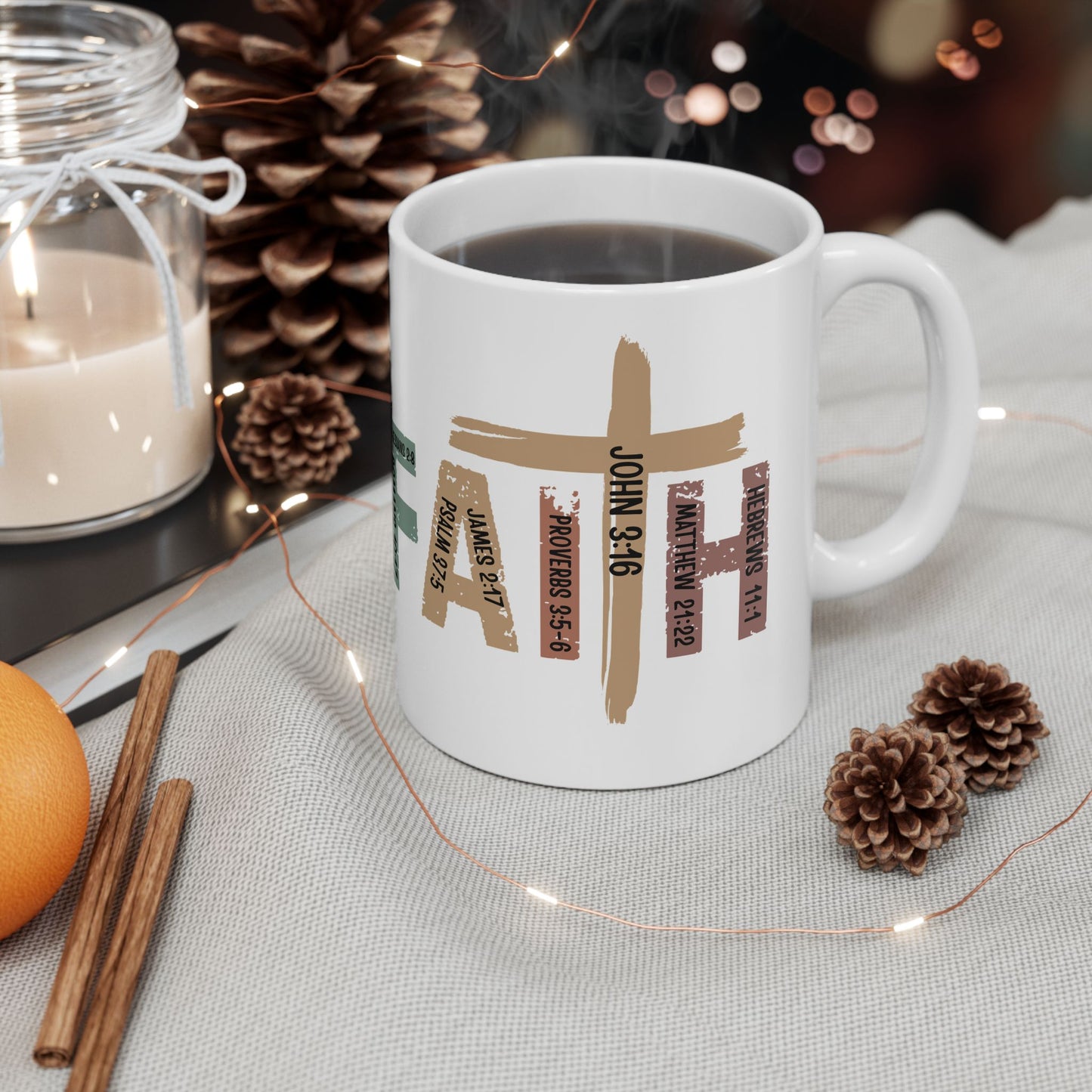 Bible Verse Cross Mug — Inspirational Scripture Coffee Cup (11oz & 15oz)