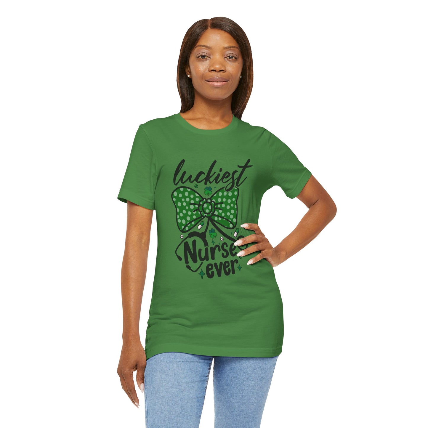Luckiest Nurse Ever Unisex Short Sleeve Tee - Perfect for St. Patrick's Day