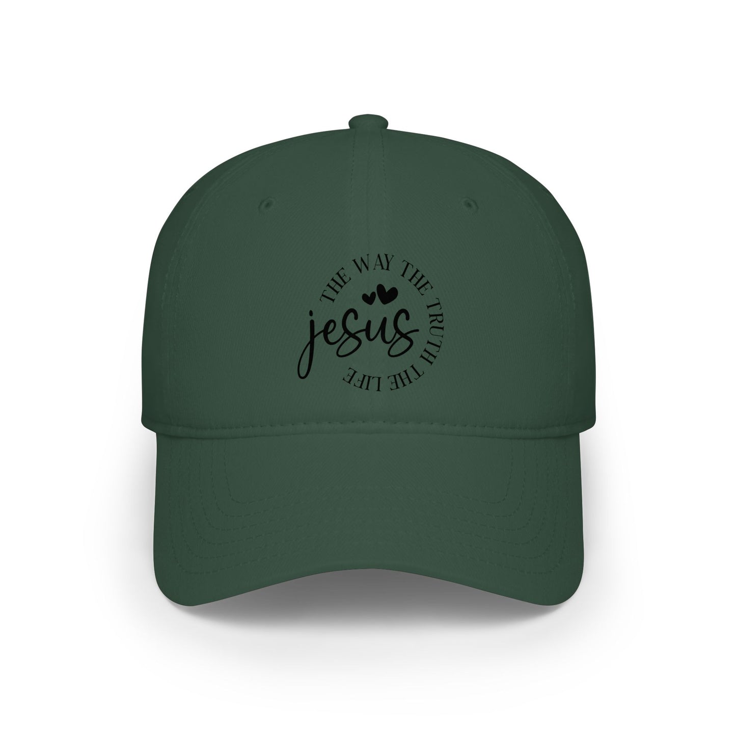 Jesus Circle Heart Low Profile Baseball Cap - Faith Christian Hat