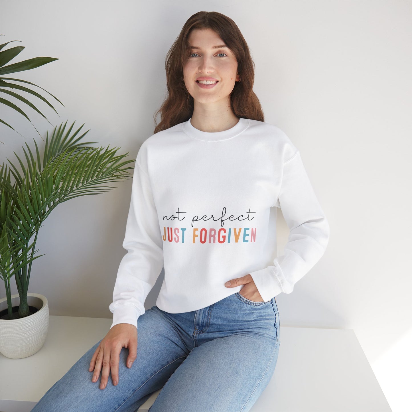 Unisex Forgiven Sweatshirt - Not Perfect, Just Forgiven - Cozy Casual Wear