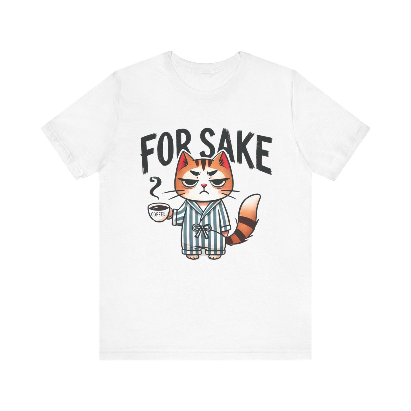 Funny Cat Coffee Unisex Jersey Tee - Perfect for Cat Lovers, Coffee Enthusiasts & Cozy Mornings