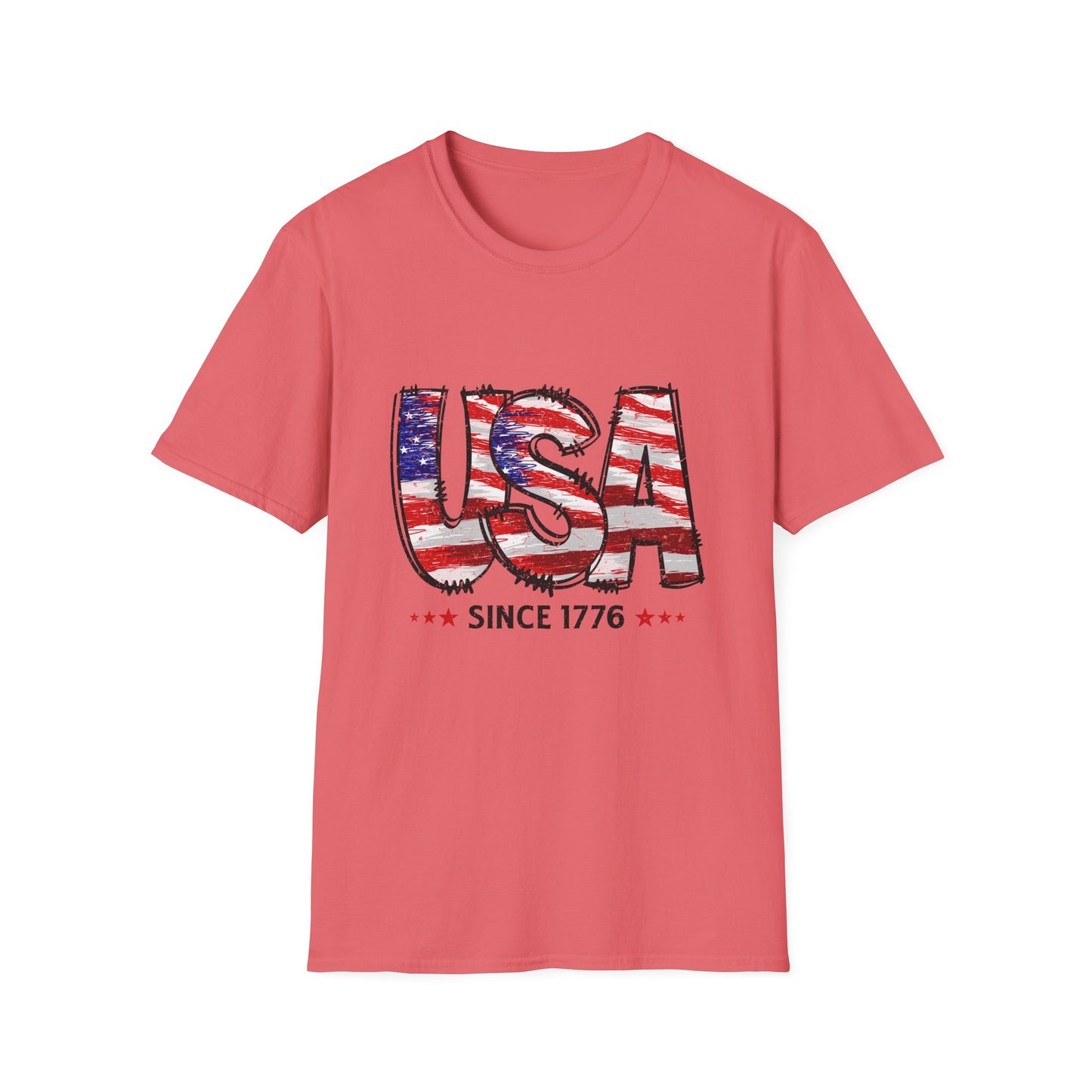 USA Flag Graphic T-Shirt, Vintage USA Tee, Independence Day Shirt, Patriotic Apparel