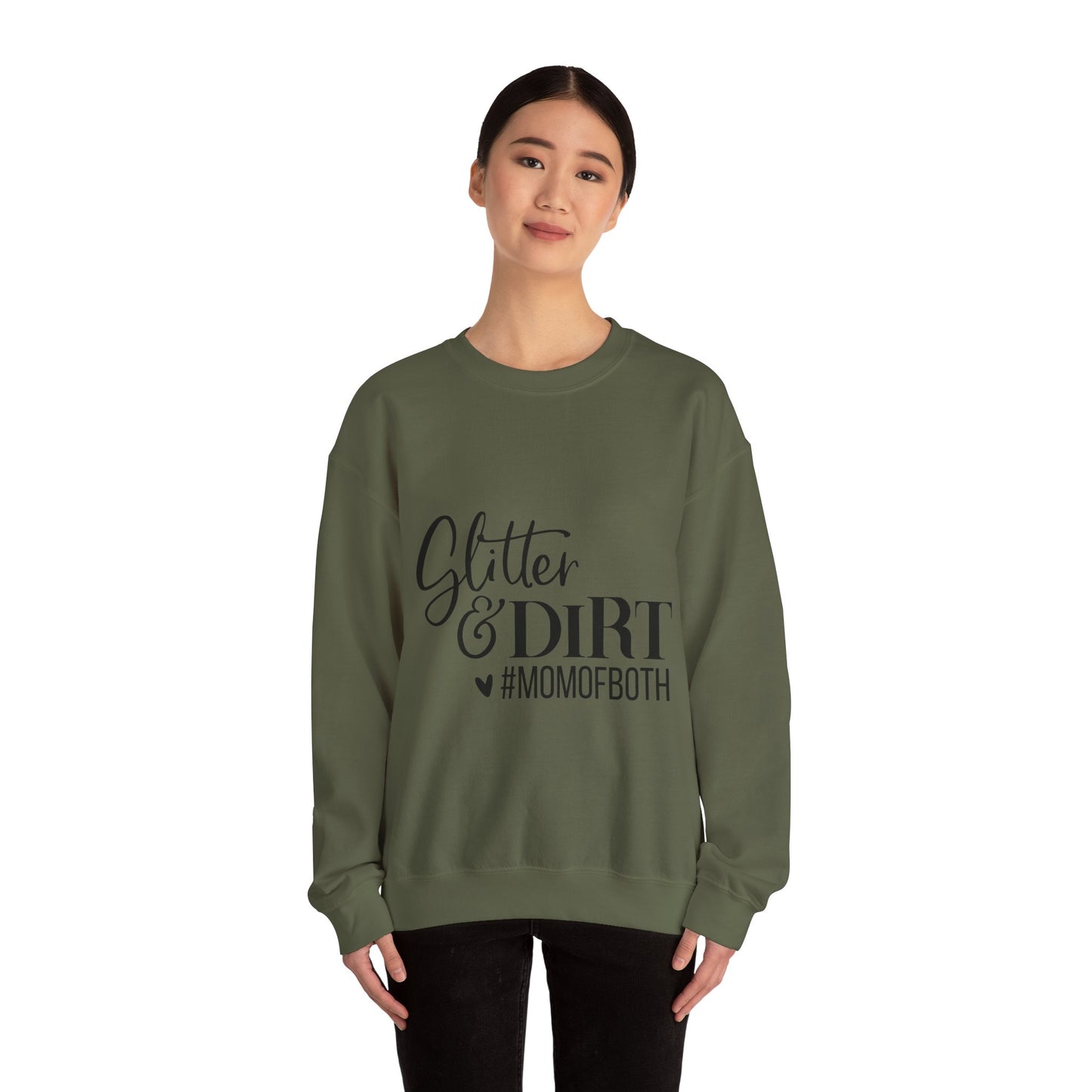 Mom of Both Glitter & Dirt Crewneck Sweatshirt