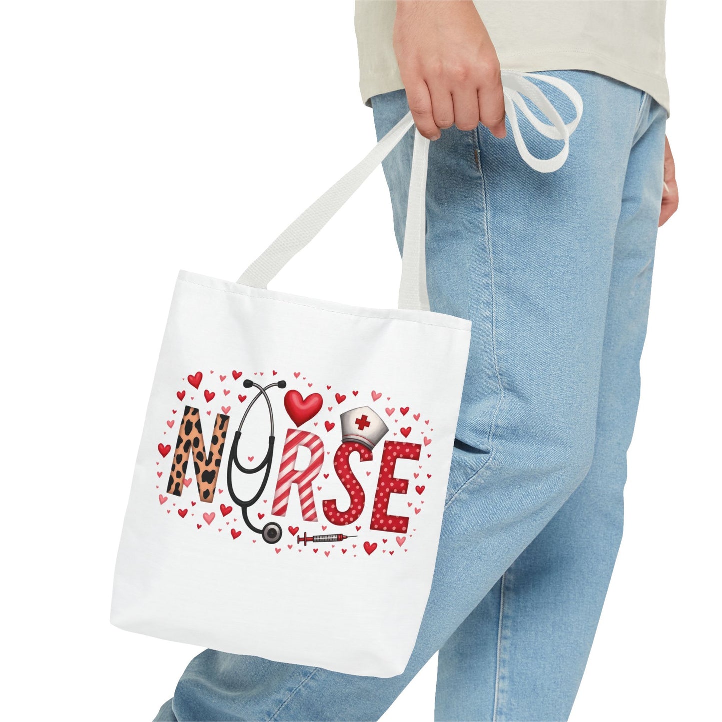 Cute Nurse Tote Bag - Heart Design - Perfect Gift for Nurses