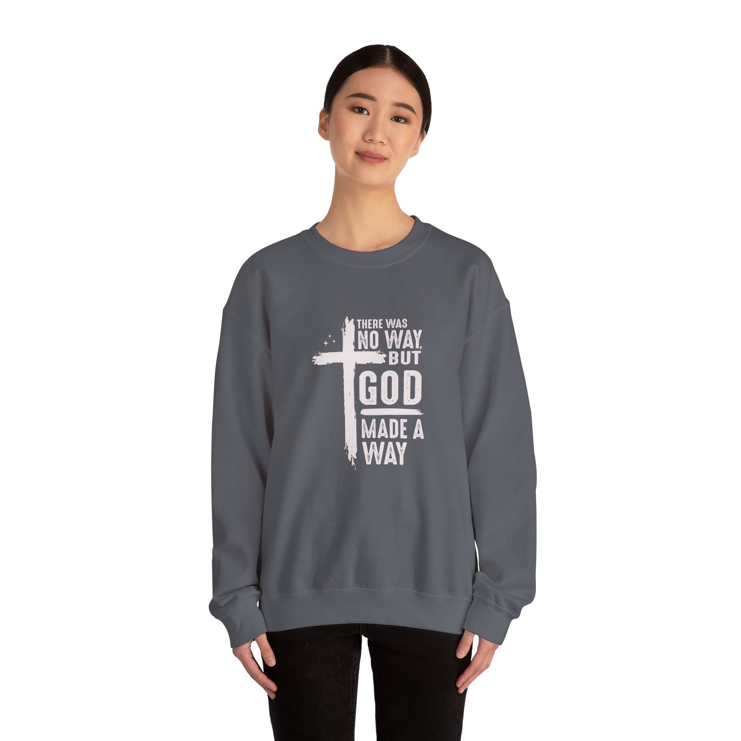 Inspirational Christian Crewneck Sweatshirt - 'God Made a Way'